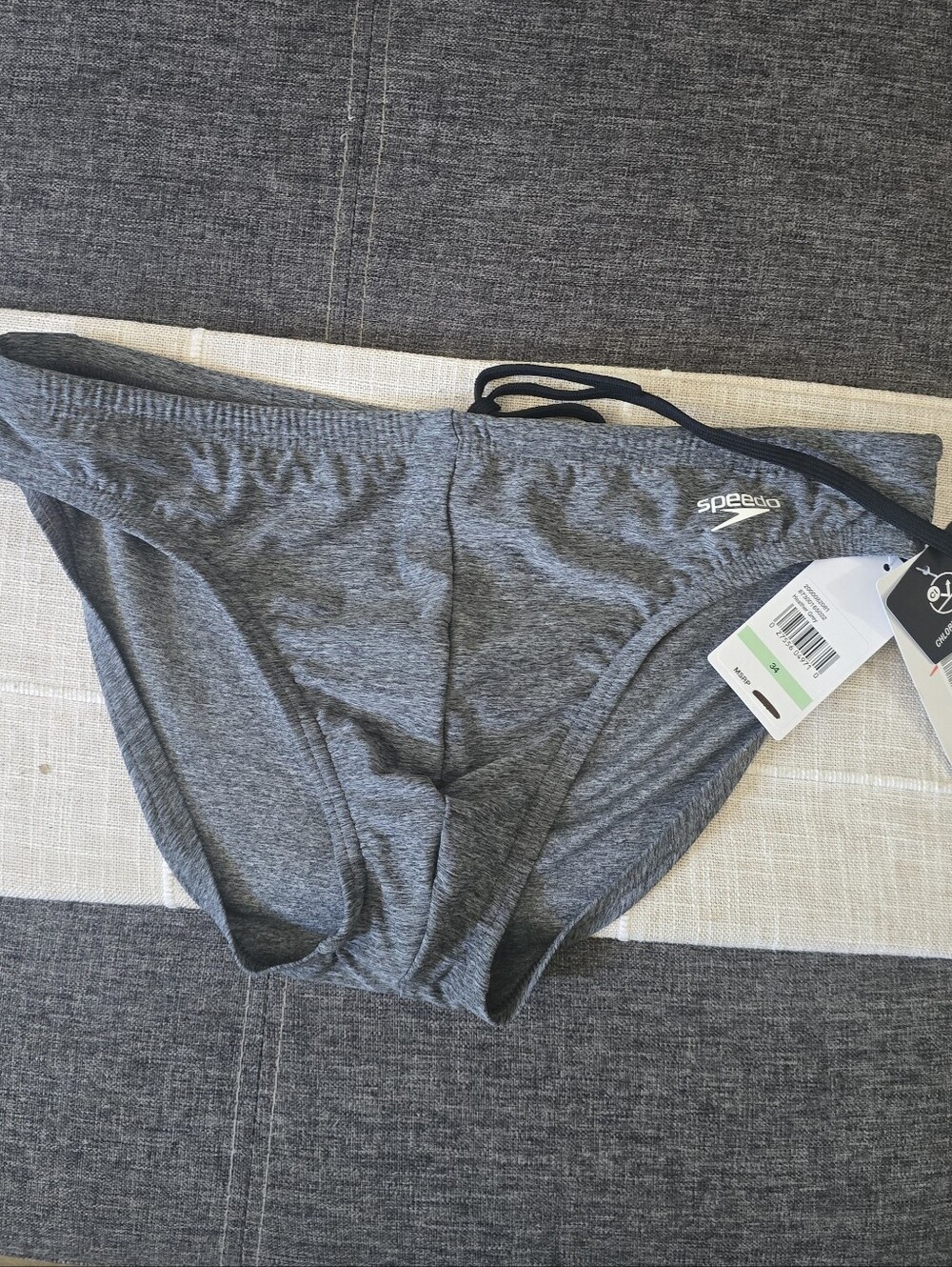 Speedo Men's Heather Gray Swim Brief - Dark Gray